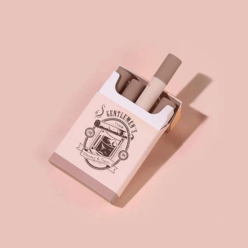 Sleek black cardboard cigarette box with matte finish