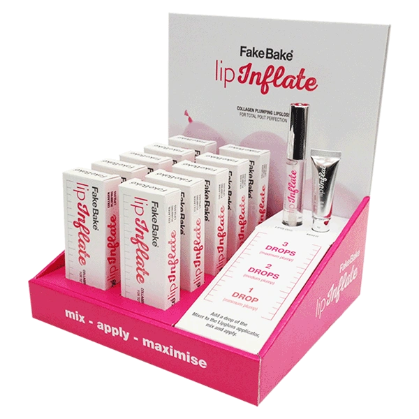 Cardboard counter display box with printed branding
