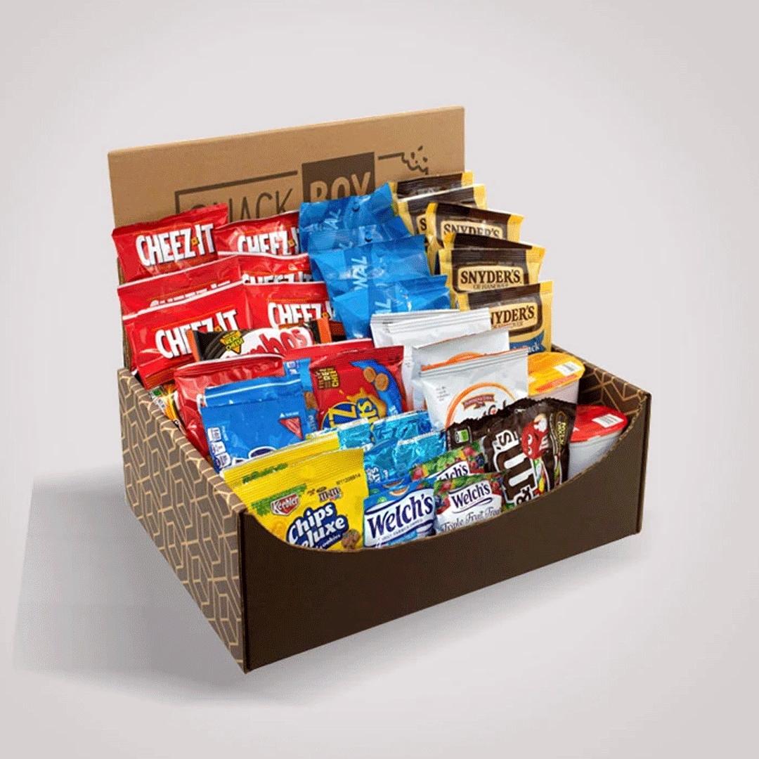 Wholesale snacks boxes ideal for bulk orders for food brands and events in USA