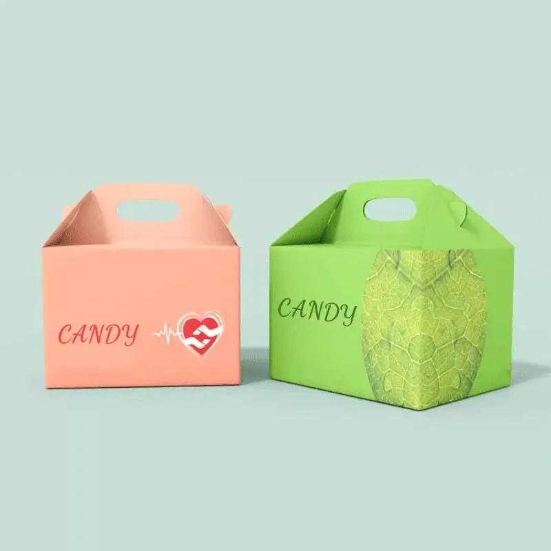 Stylish rectangular candy packaging box with compartments