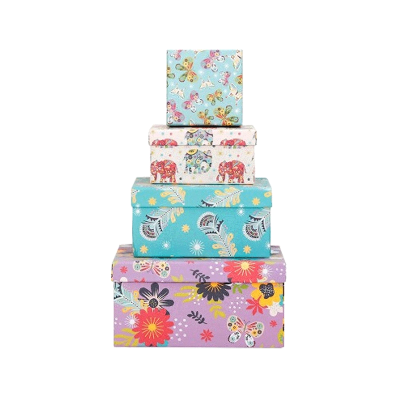 Elegant printed cardboard box with vintage theme