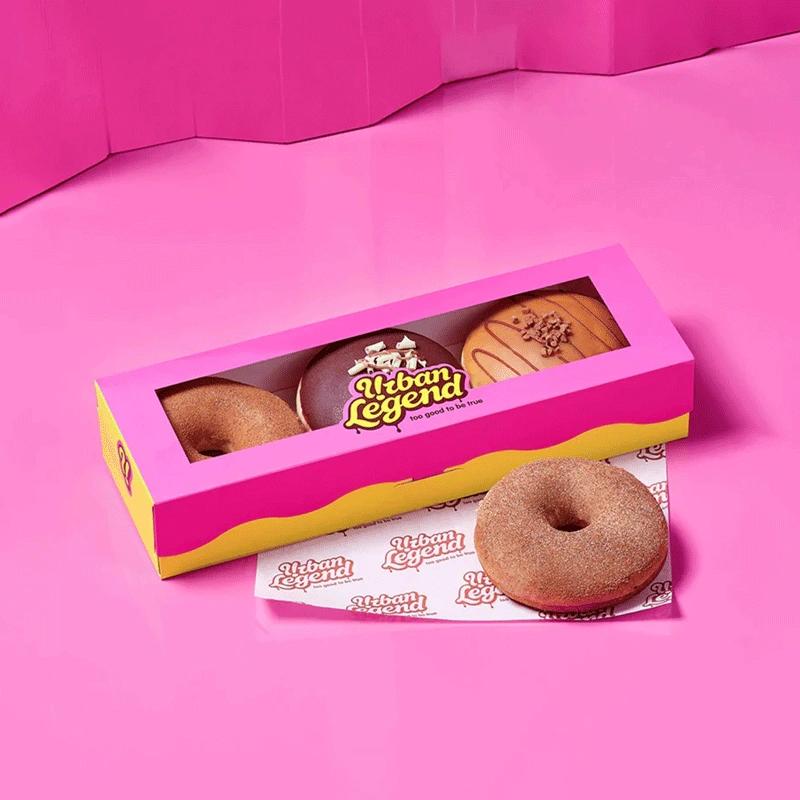 Donut boxes with logo printing to enhance brand recognition and appeal