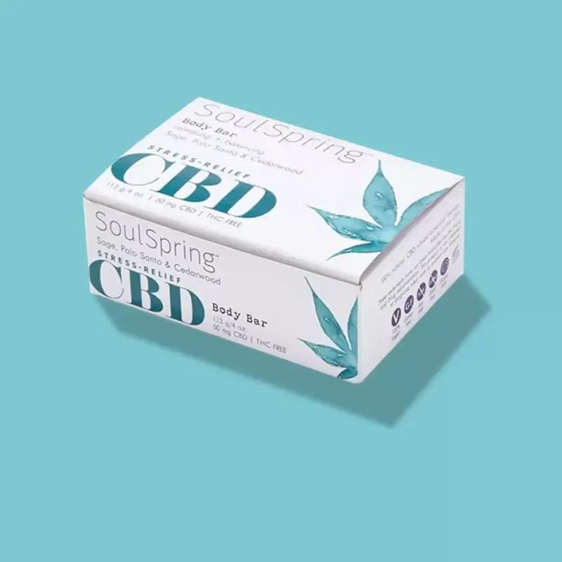 Wholesale CBD soap boxes ideal for bulk orders for skincare brands in USA