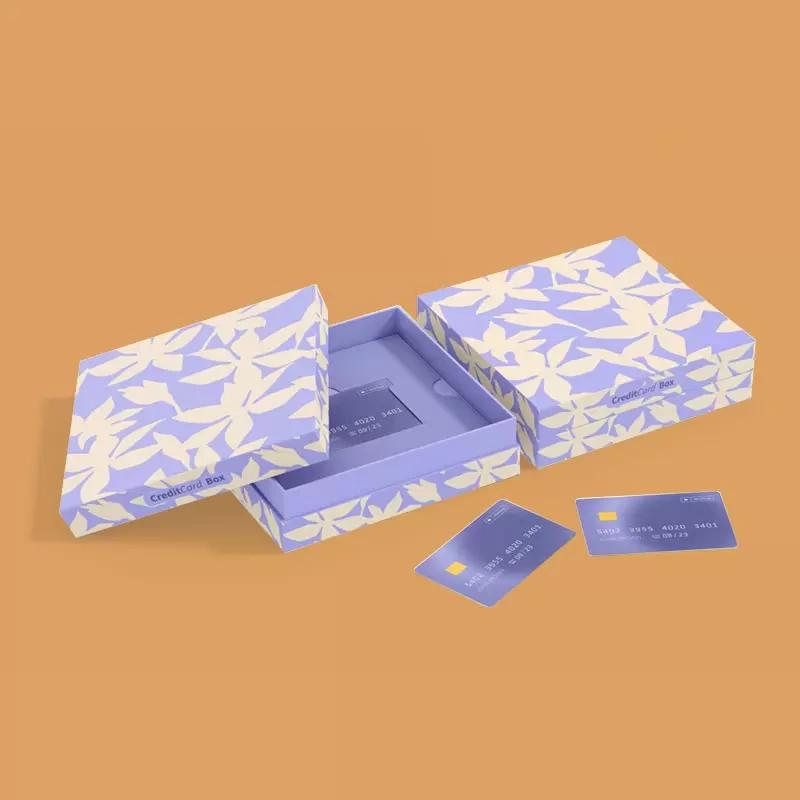 Credit card rigid boxes with logo printing to enhance brand recognition