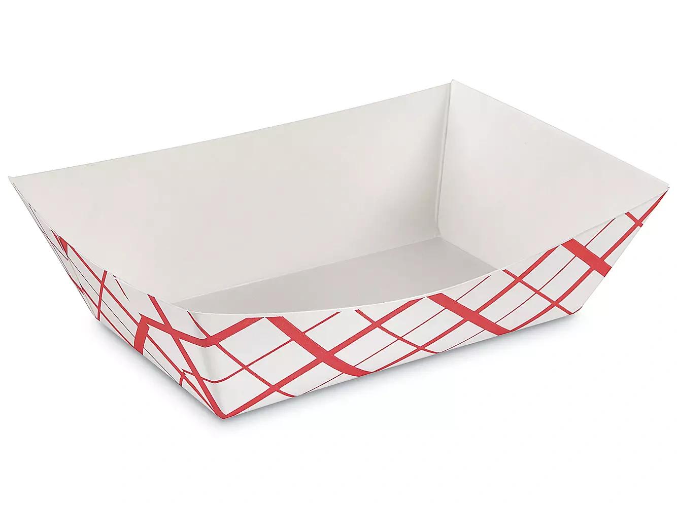 Paper food tray boxes with logo printing to enhance branding and presentation