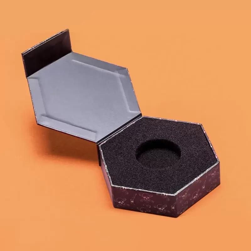 Rigid hexagon boxes with logo printing to enhance branding and presentation