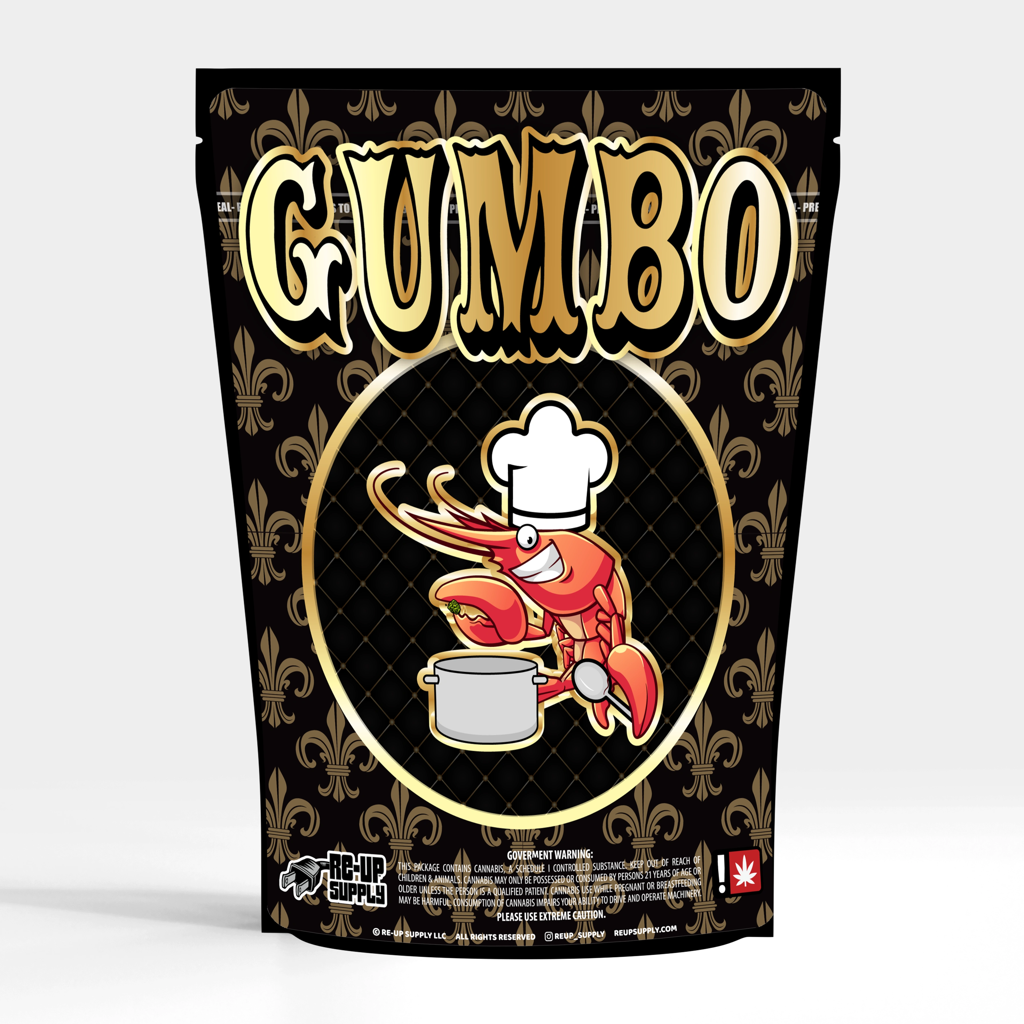 Affordable gumbo Mylar bags perfect for food storage and retail