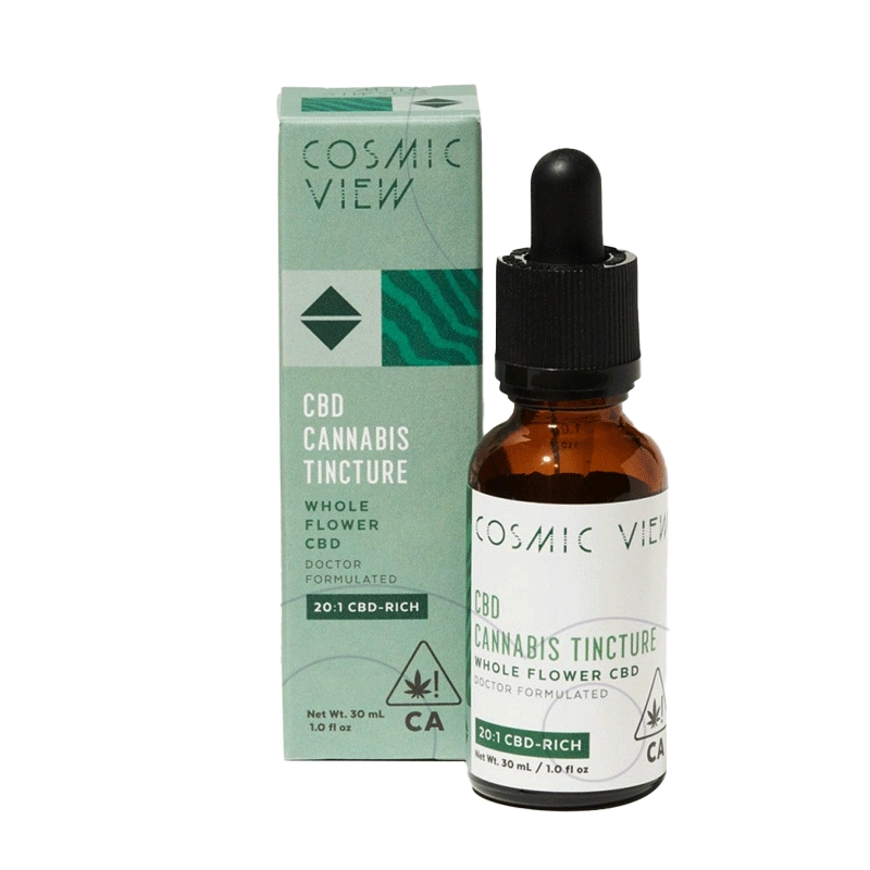 Custom CBD tincture box with green botanical print