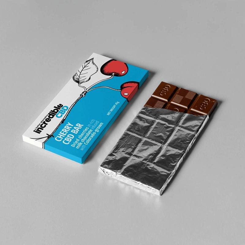 Printed CBD chocolate boxes with vibrant colors