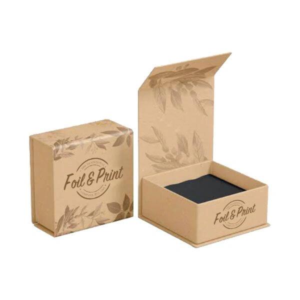 Magnetic closure rigid boxes with logo printing to enhance branding and product appeal