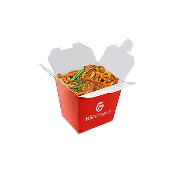 Noodle boxes with logo printing to promote brand identity and professionalism