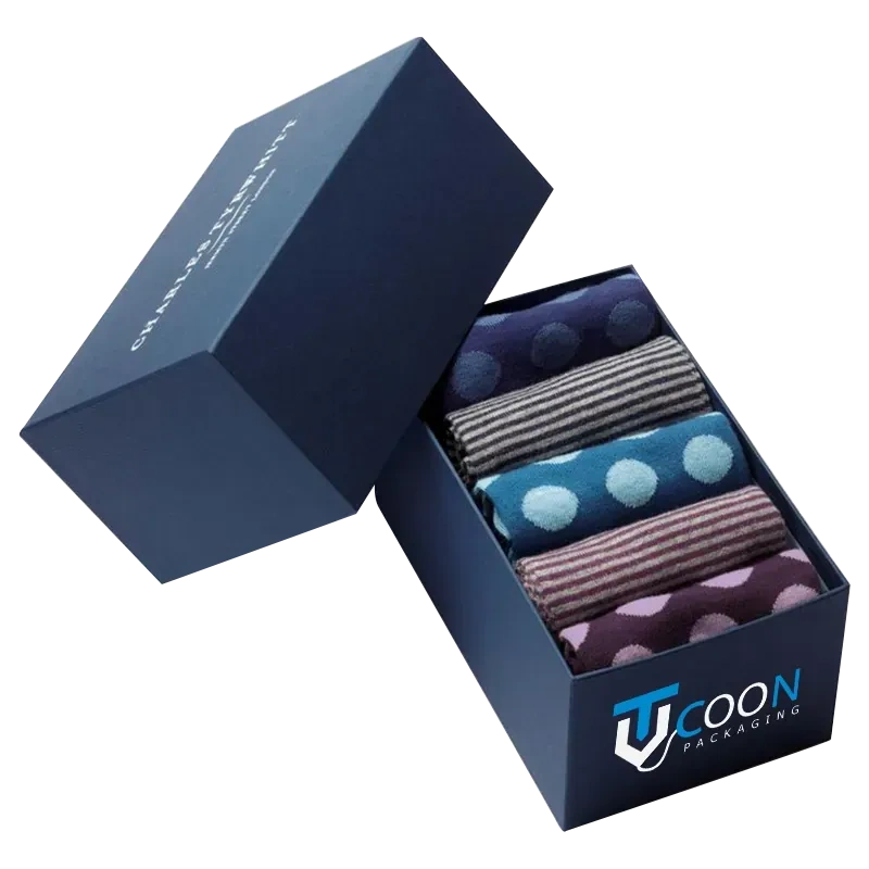 Sock packaging with logo printing to enhance brand identity and professionalism