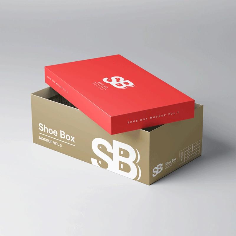 Sleek black custom shoe box with premium cardboard material