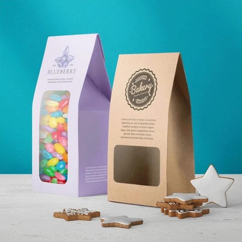 Transparent candy gift box with golden accents