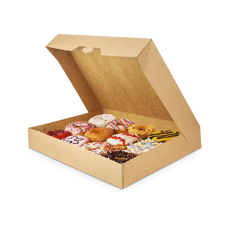 Kraft donut boxes with logo printing for sustainable branding solutions