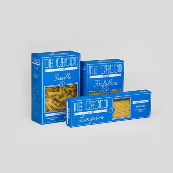 Custom printed pasta boxes with vibrant branding in USA