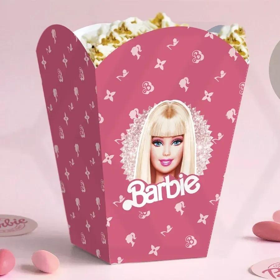 Barbie popcorn boxes with logo printing for brand recognition