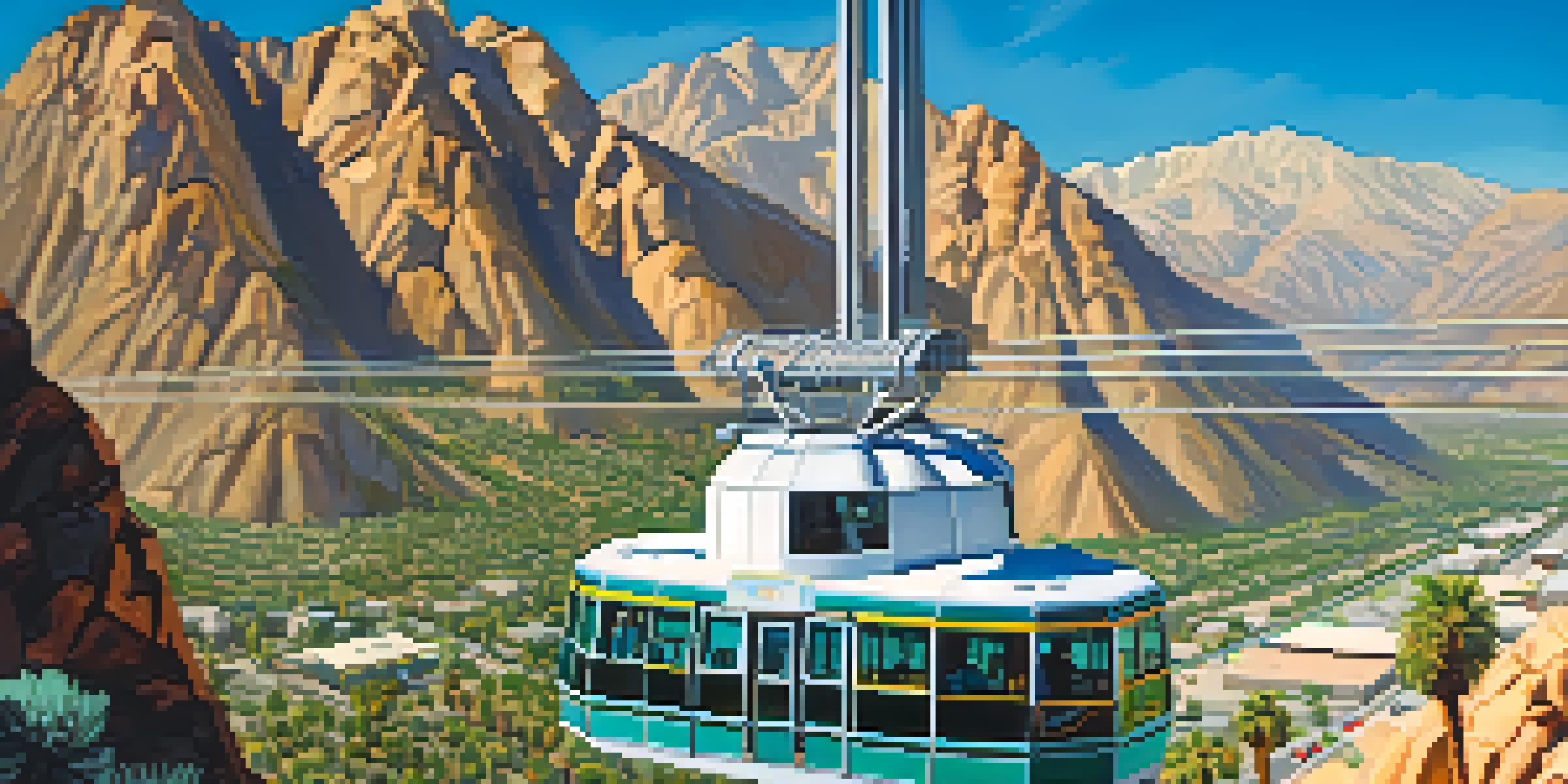 A view from the Palm Springs Aerial Tramway showing the San Jacinto Mountains and desert landscape below.