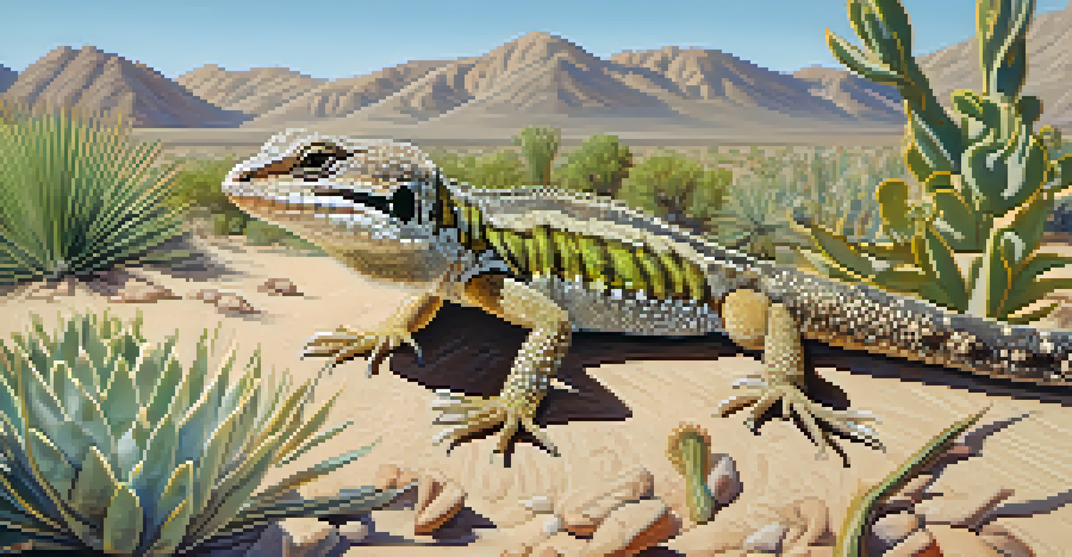A close-up of a Coachella Valley fringe-toed lizard among native desert plants.