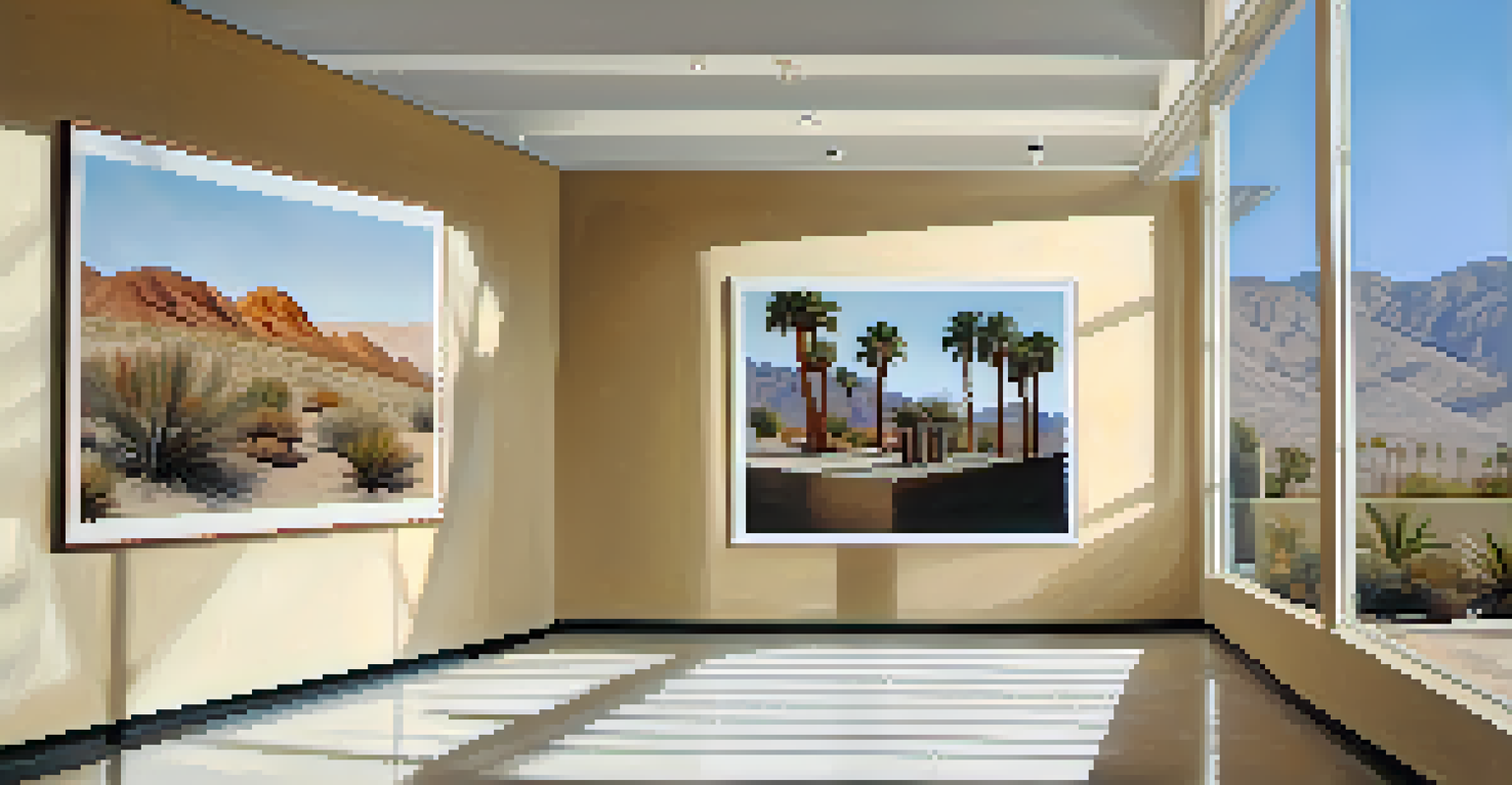 An interior view of the Palm Springs Art Museum featuring contemporary photography and natural light.