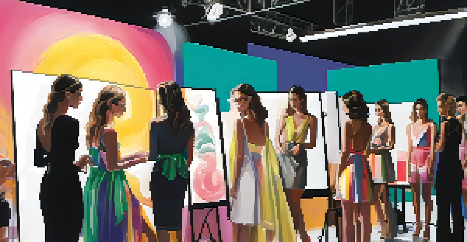 A behind-the-scenes glimpse of fashion professionals preparing a model for the runway at Palm Springs Fashion Week.