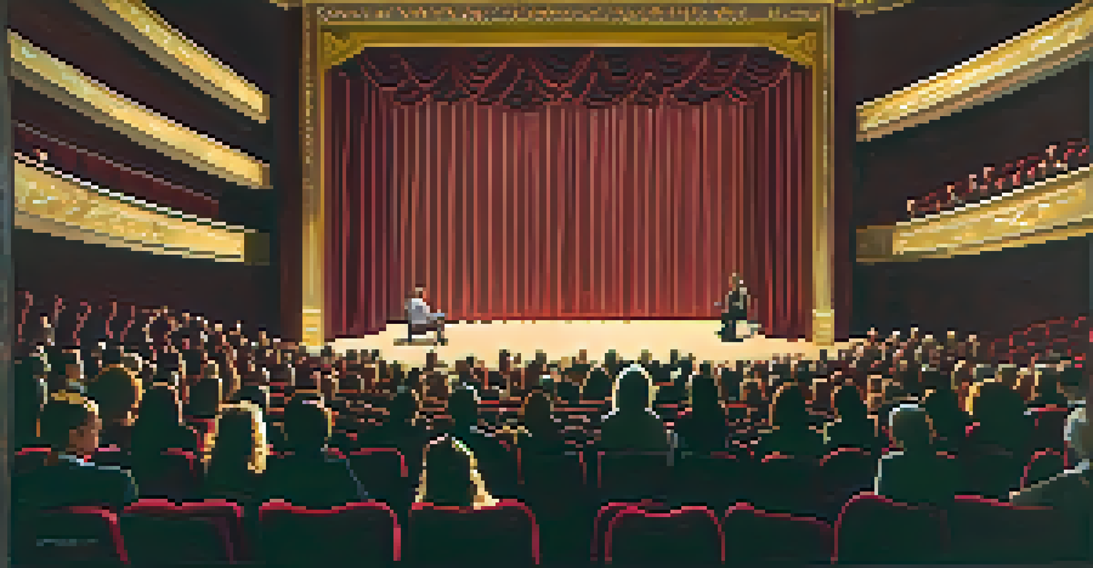 An intimate theater performance at the Annenberg Theater in Palm Springs, with a captivated audience and warm lighting.
