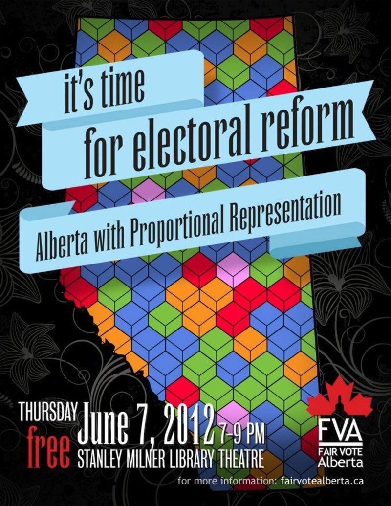 Electoral Reform Event Poster — Fair Vote Alberta