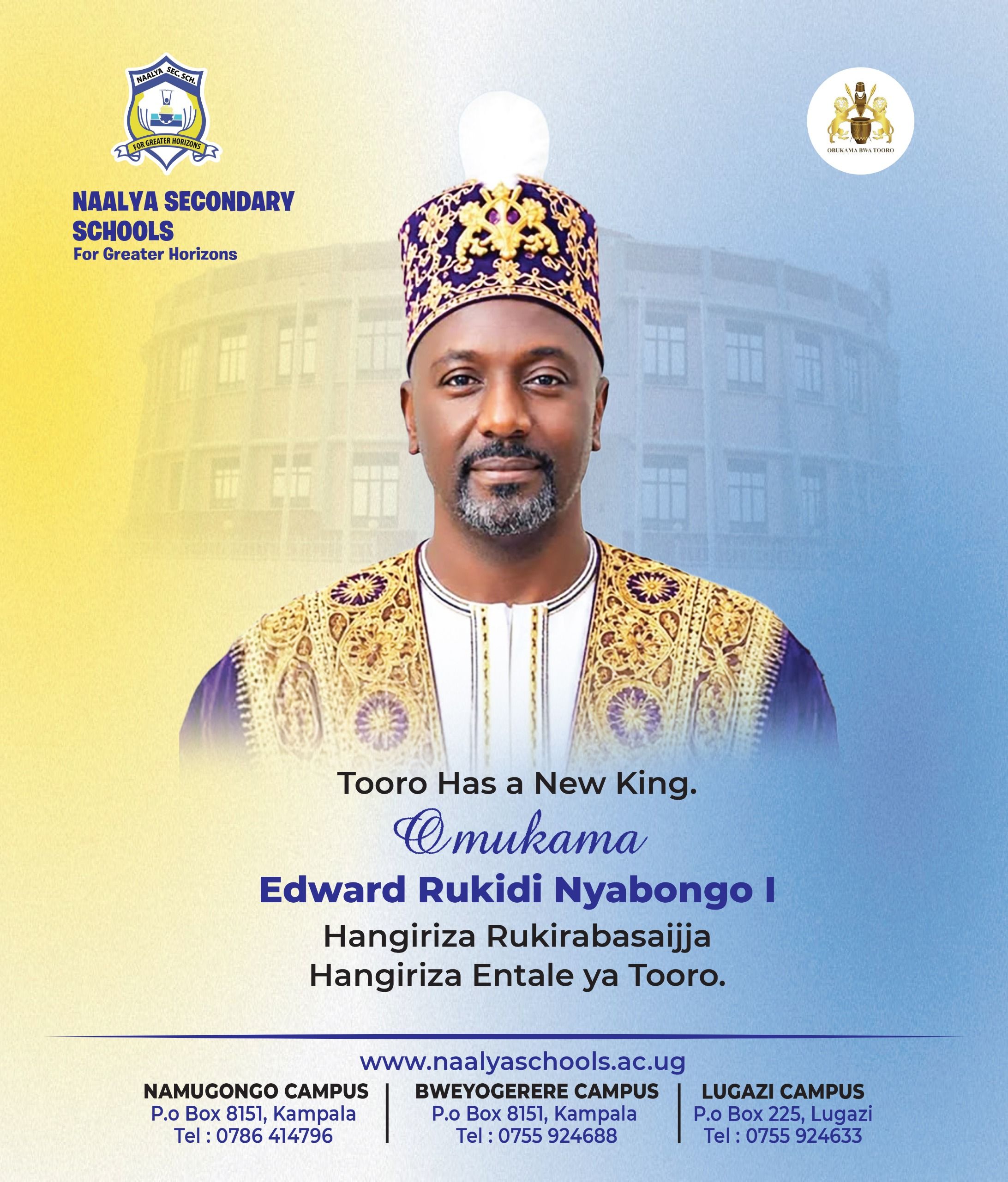 TOORO KINGDOM GETS A NEW KING, CONGRATULATIOS TO HIS MAJESTY OMUKAMA EDWARD RUKIIDI NYABONGO 1