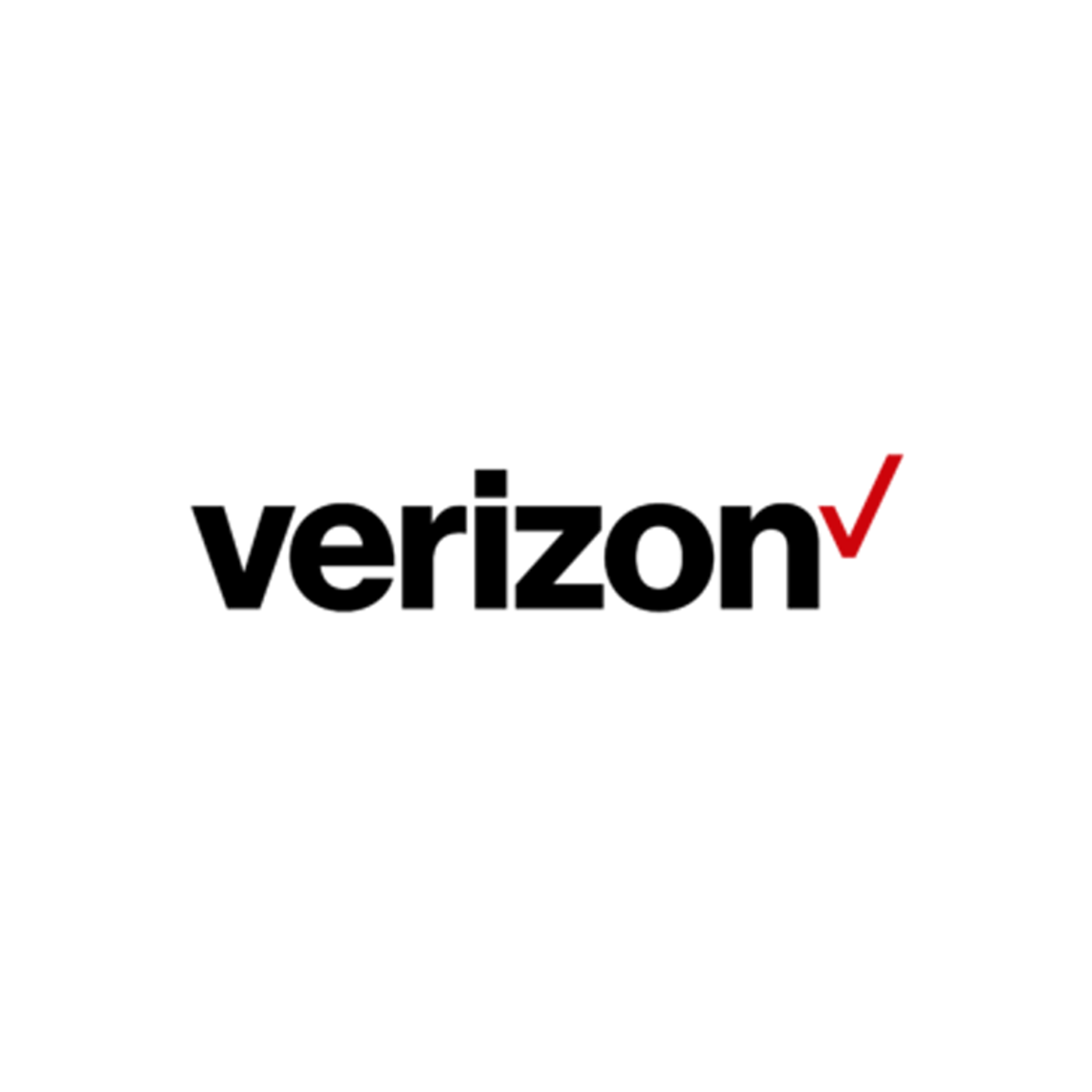 Verizon logo in black with a red check mark on a white background.