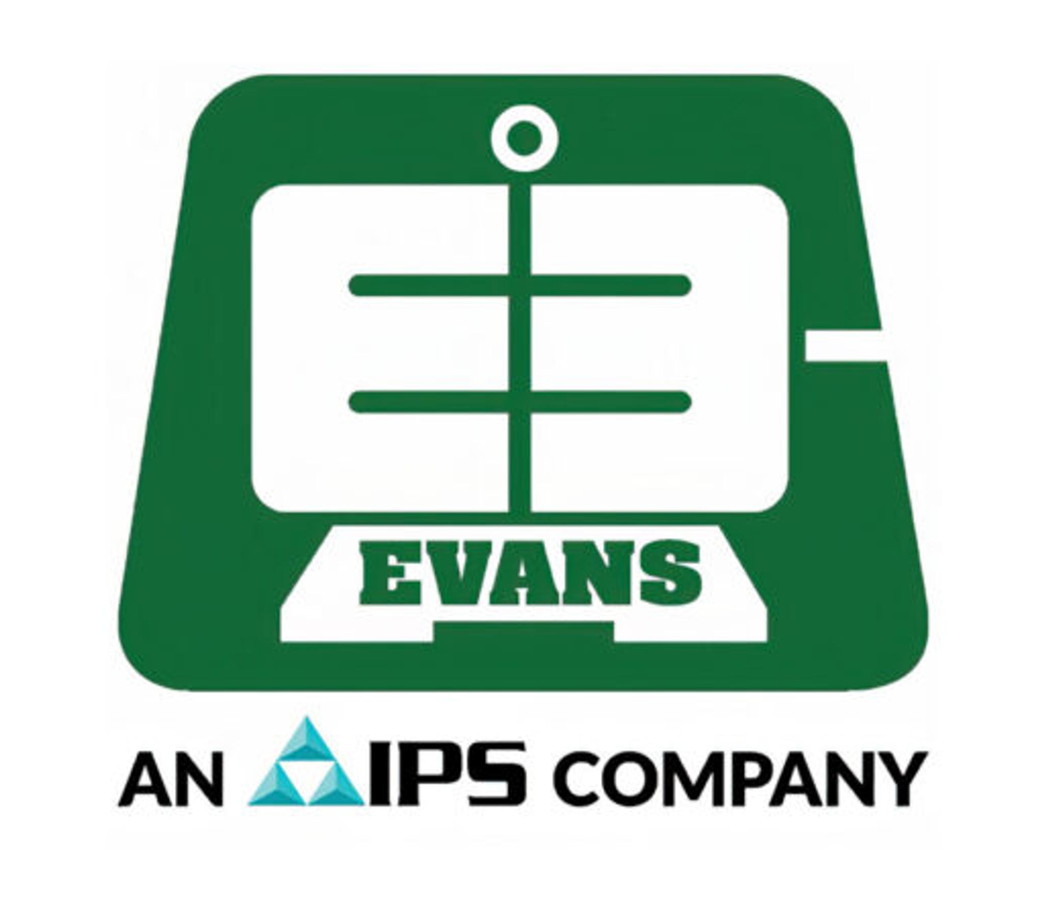 Logo vert Evans avec la mention « An IPS Company »