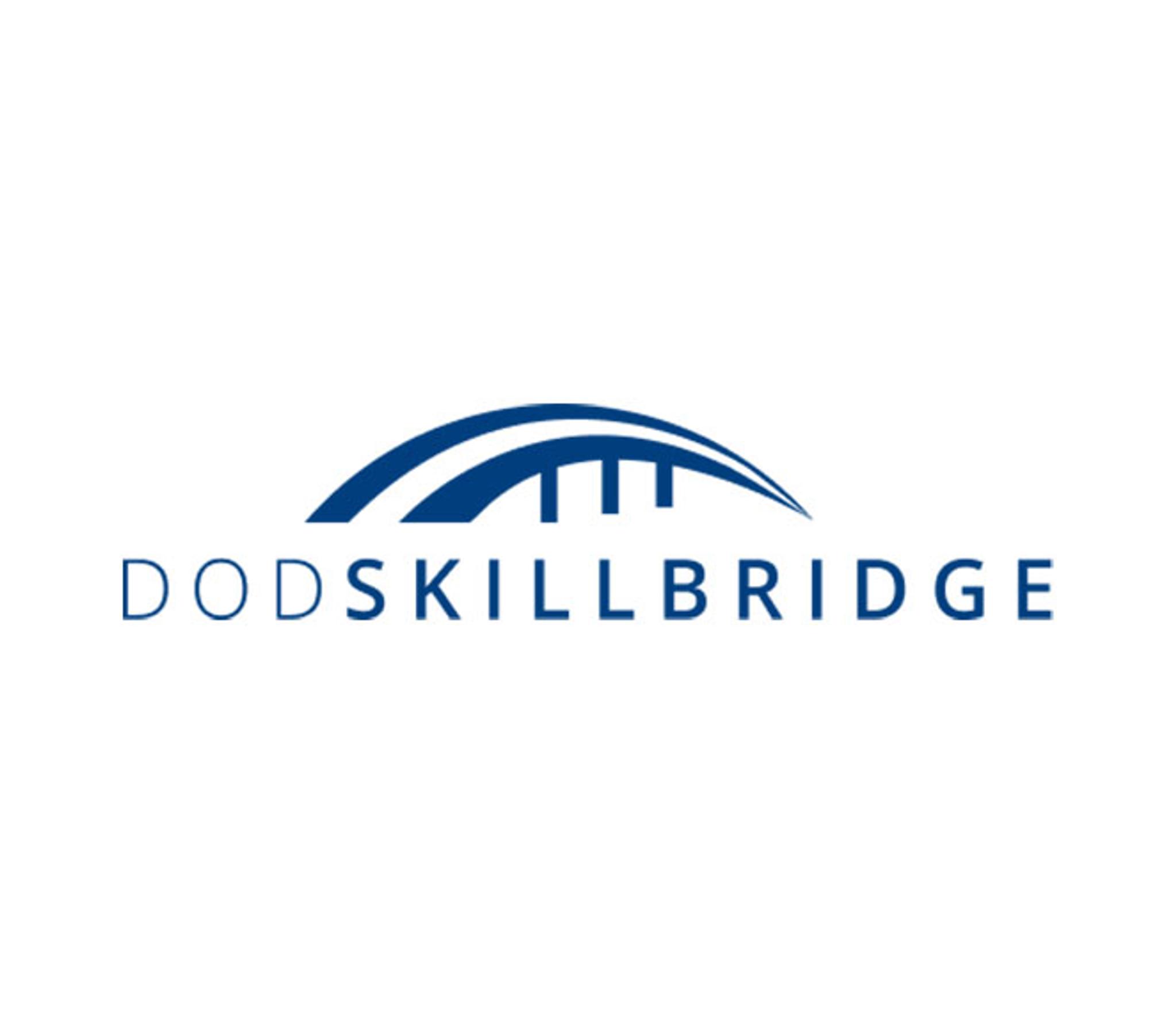 Logo bleu Dodskillbridge avec un pont stylisé.