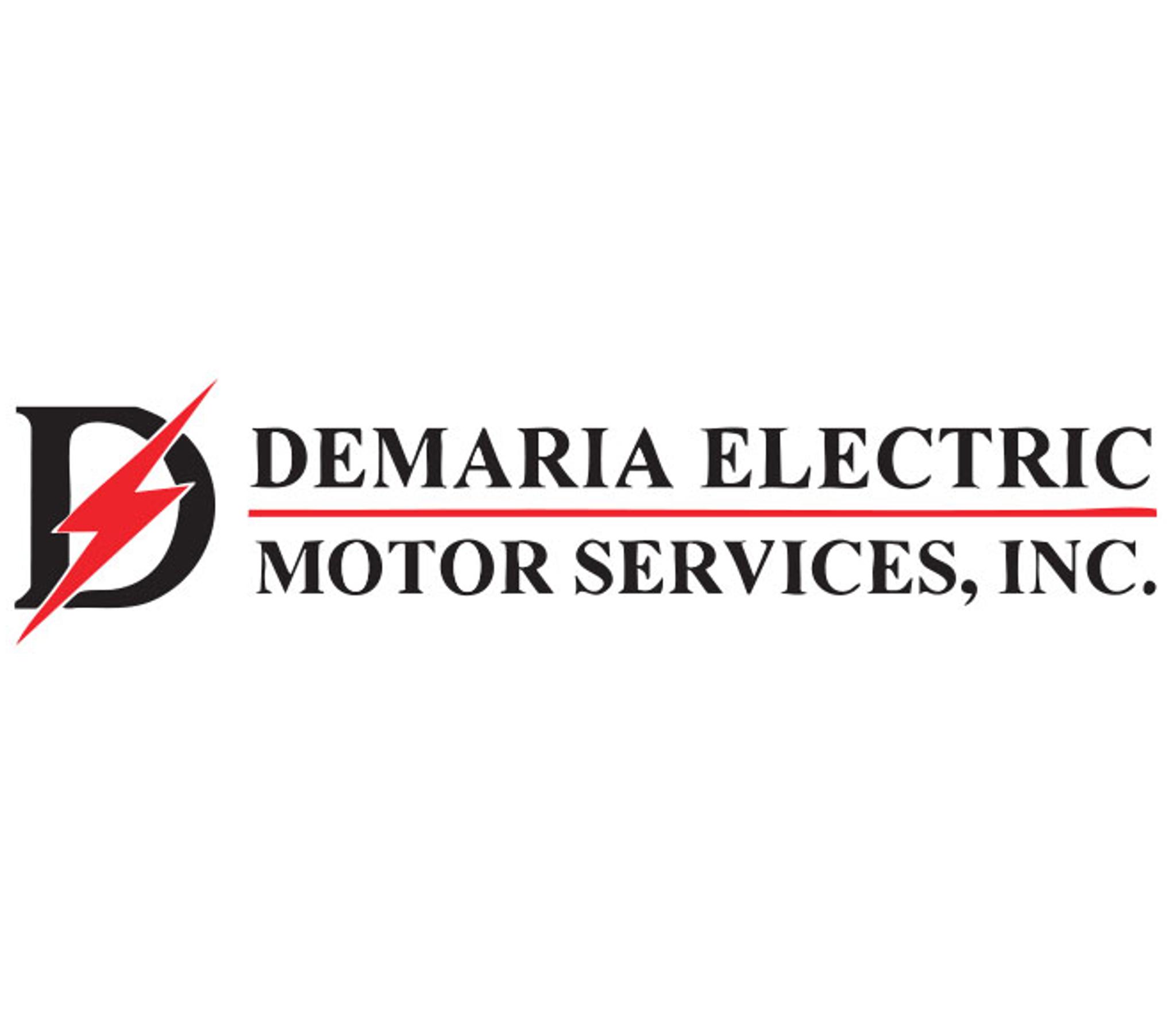 Logo de Demaria Electric Motor Services, Inc. avec un éclair rouge stylisé
