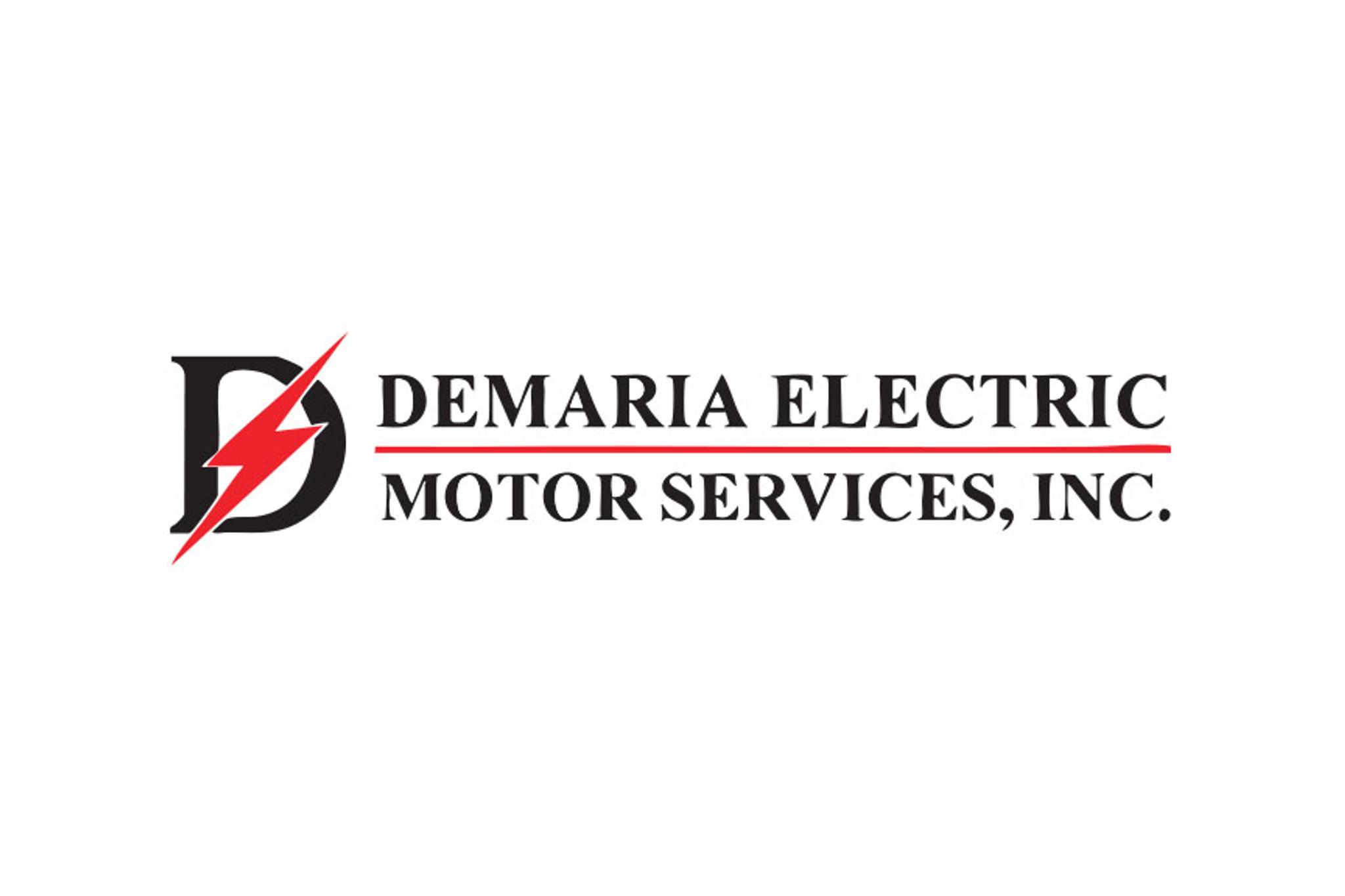 Logo de Demaria Electric Motor Services, Inc. avec un éclair rouge stylisé
