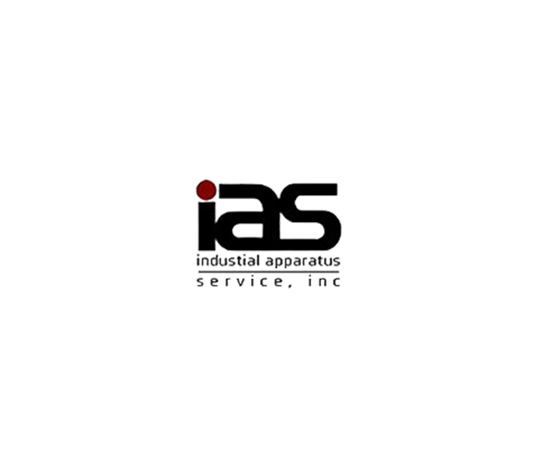 Logo d’Industrial Apparatus Service, Inc. avec lettres IAS noires et point rouge