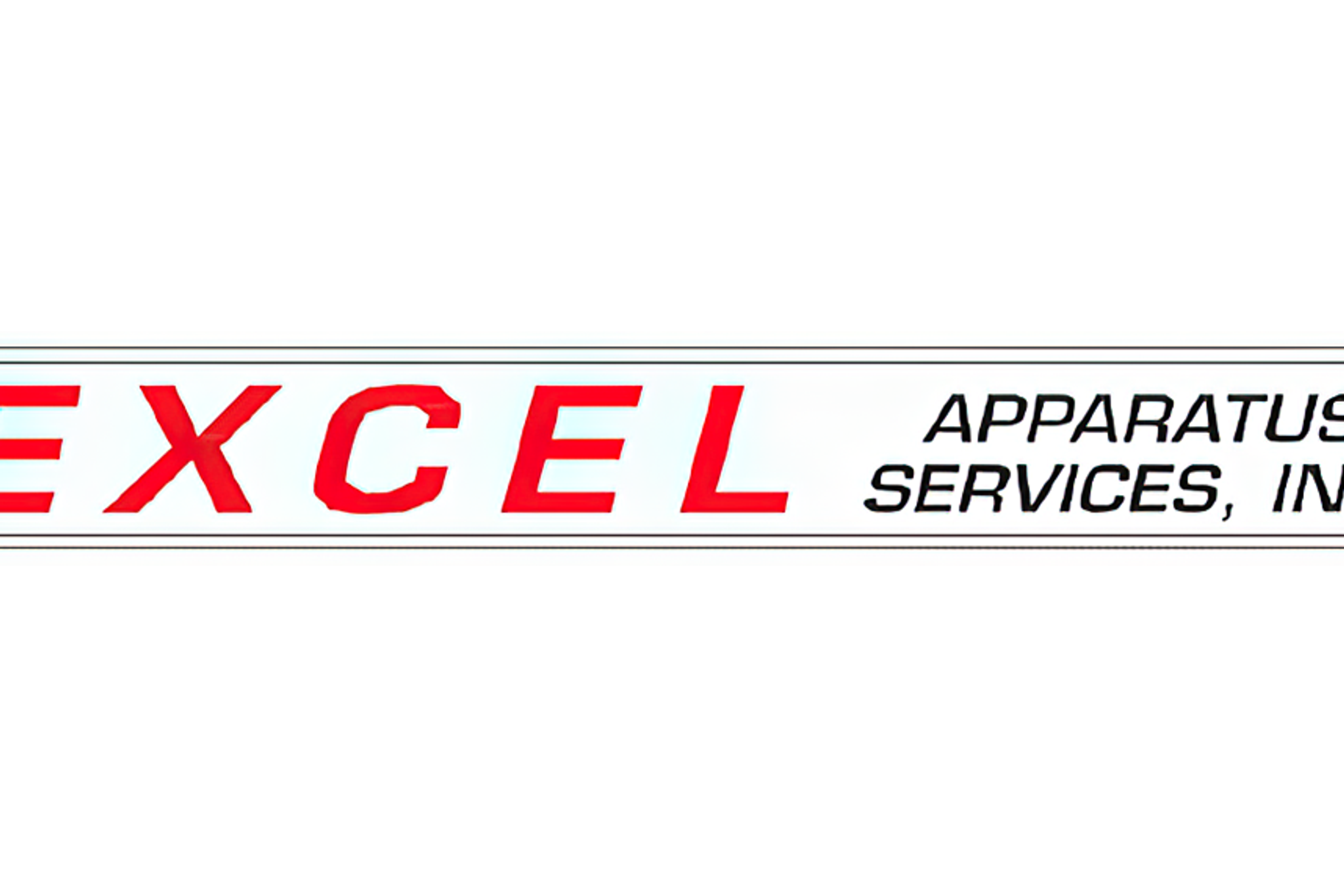Logotipo de Excel Apparatus Services, Inc. en rojo y negro.
