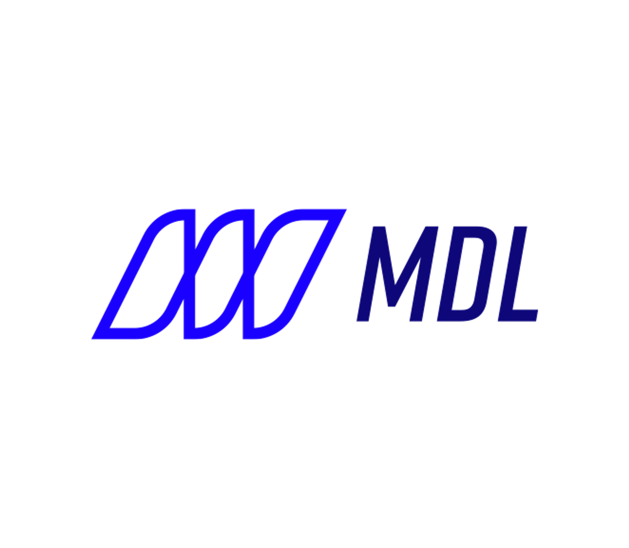Logo MDL bleu et noir sur fond blanc