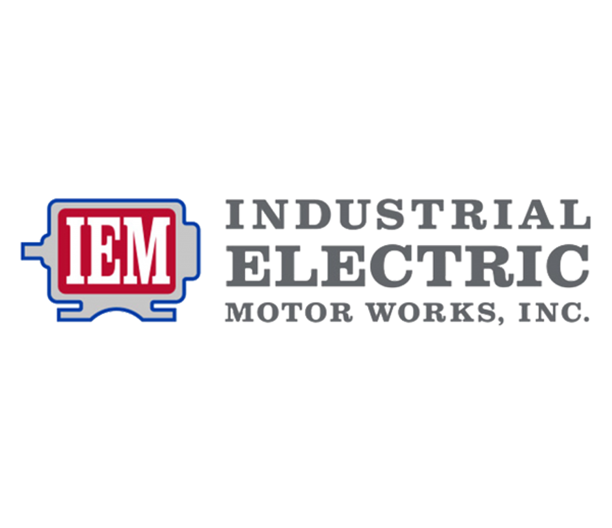 Logo d’Industrial Electric Motor Works Inc. avec les initiales IEM dans un moteur stylisé