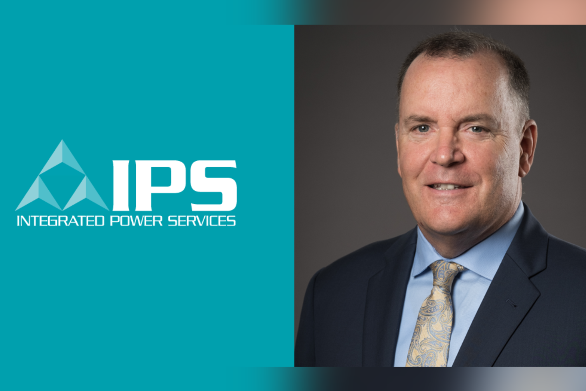 Portrait of an IPS executive beside the Integrated Power Services logo.