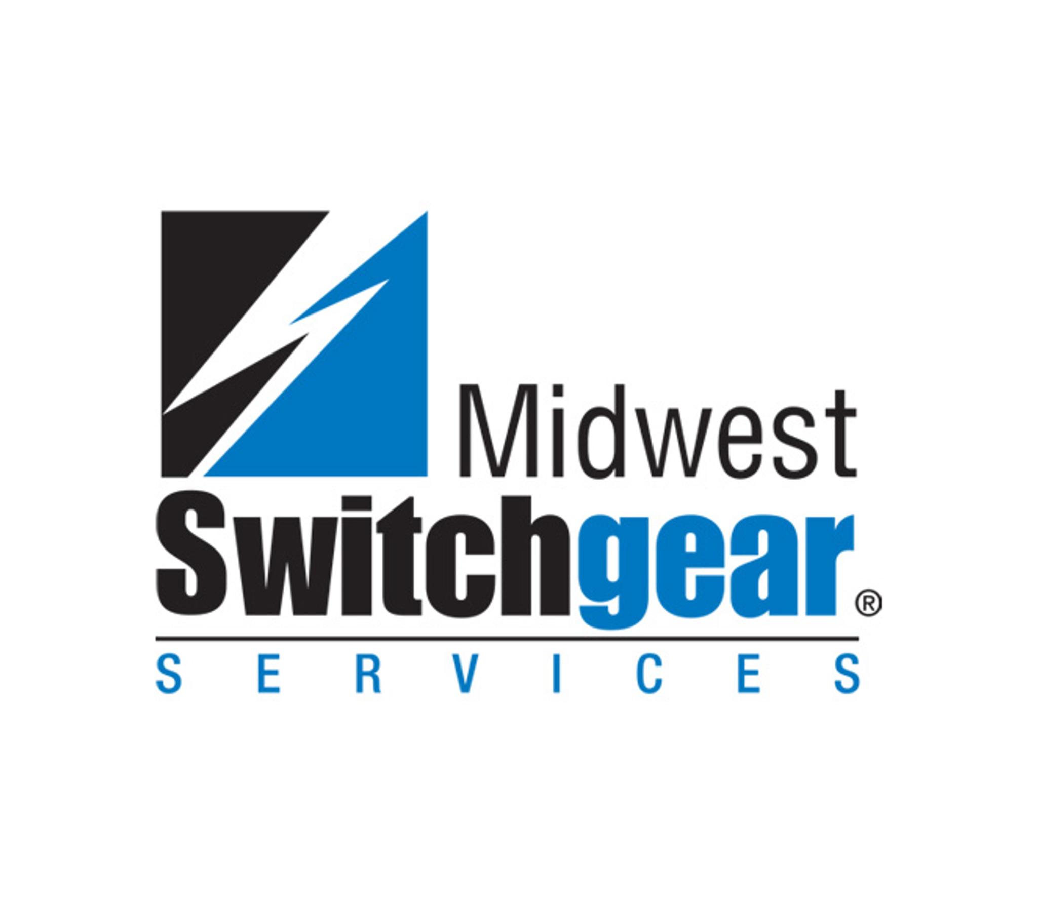 Logo de Midwest Switchgear Services avec un éclair bleu et noir