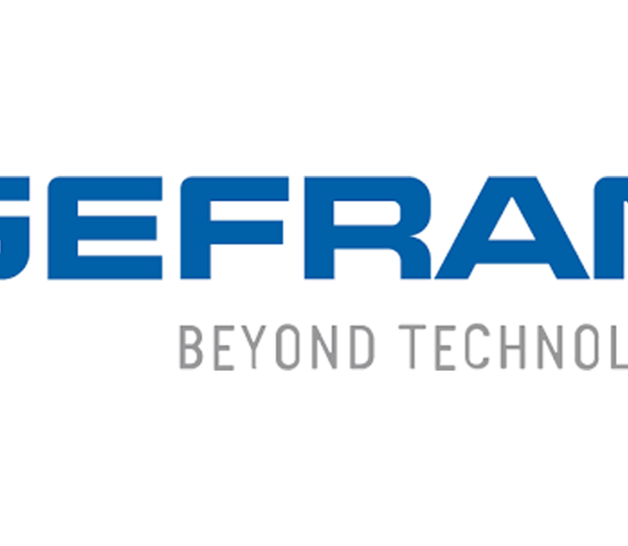 Logo GEFRAN bleu avec le slogan gris « Beyond Technology »
