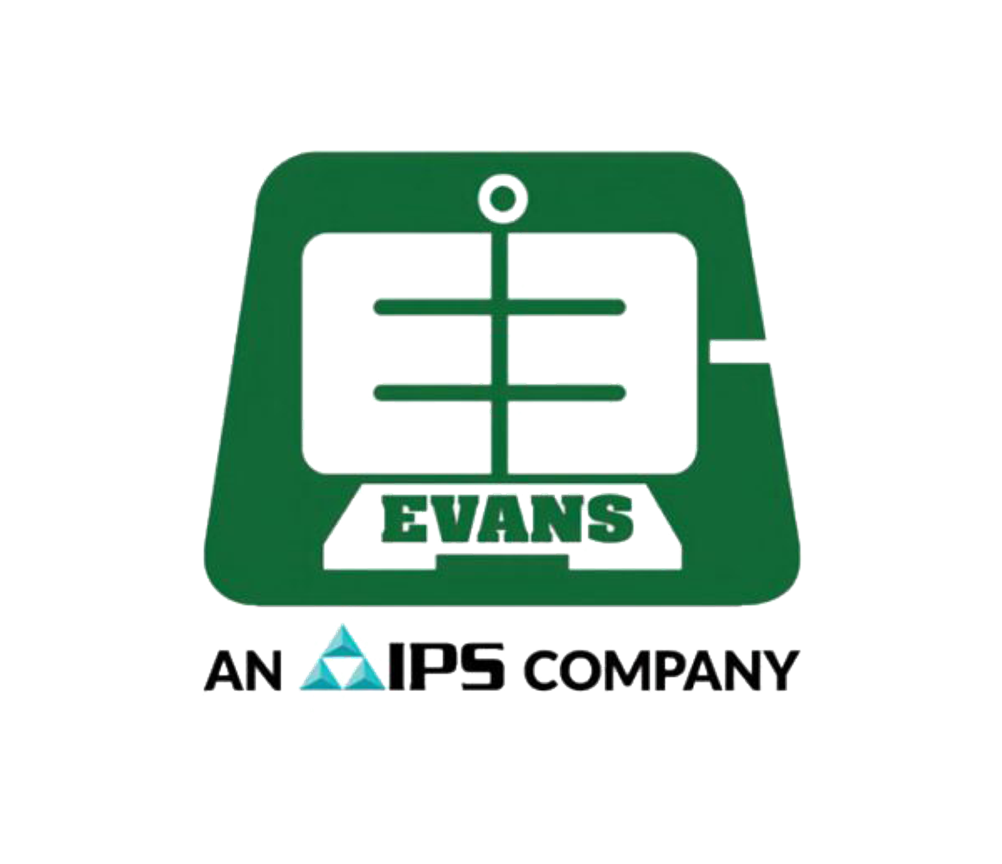 Logo vert Evans avec la mention « An IPS Company » et le symbole IPS.