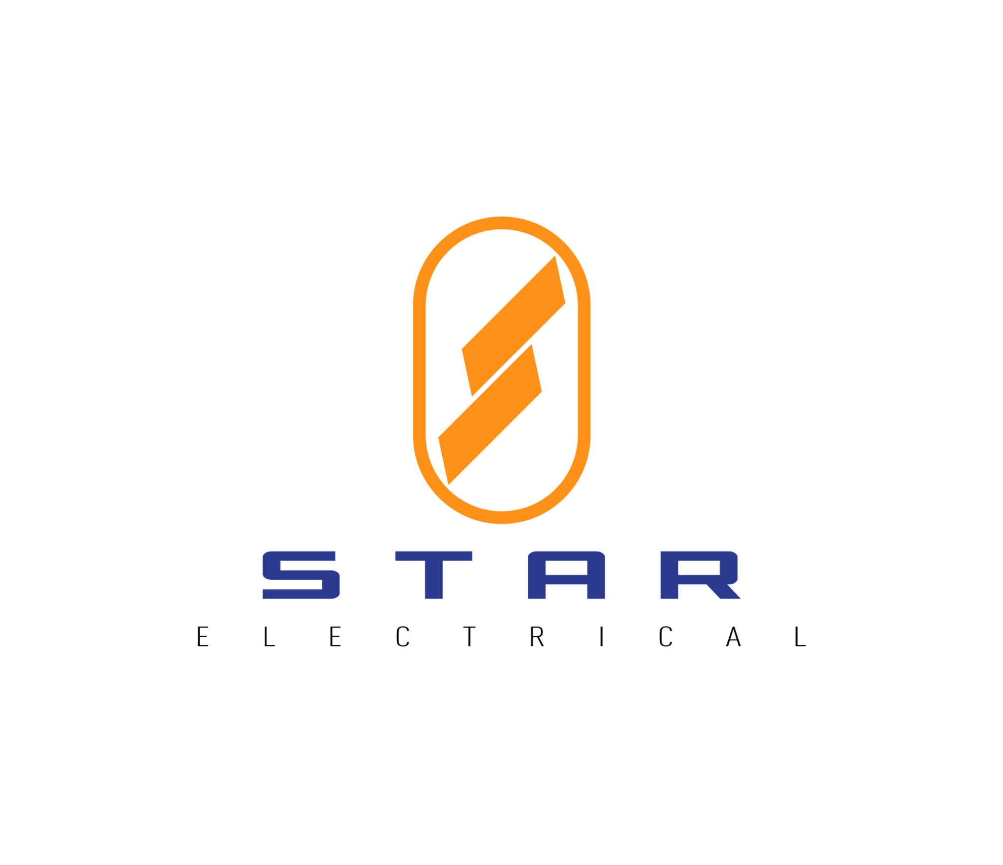 Logo de Star Electrical avec symbole orange et nom de l’entreprise en bleu et noir.