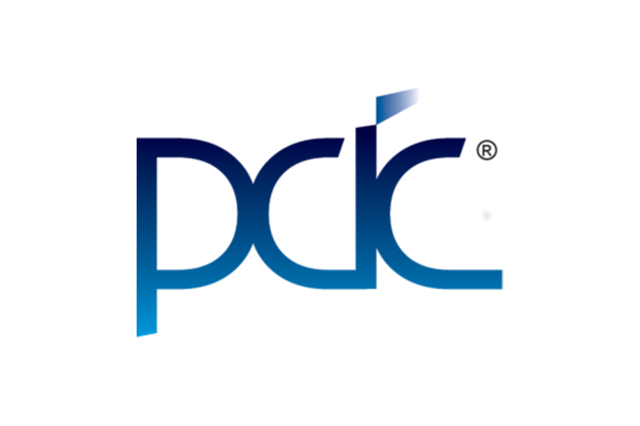 Logotipo azul de PD&C sobre fondo blanco