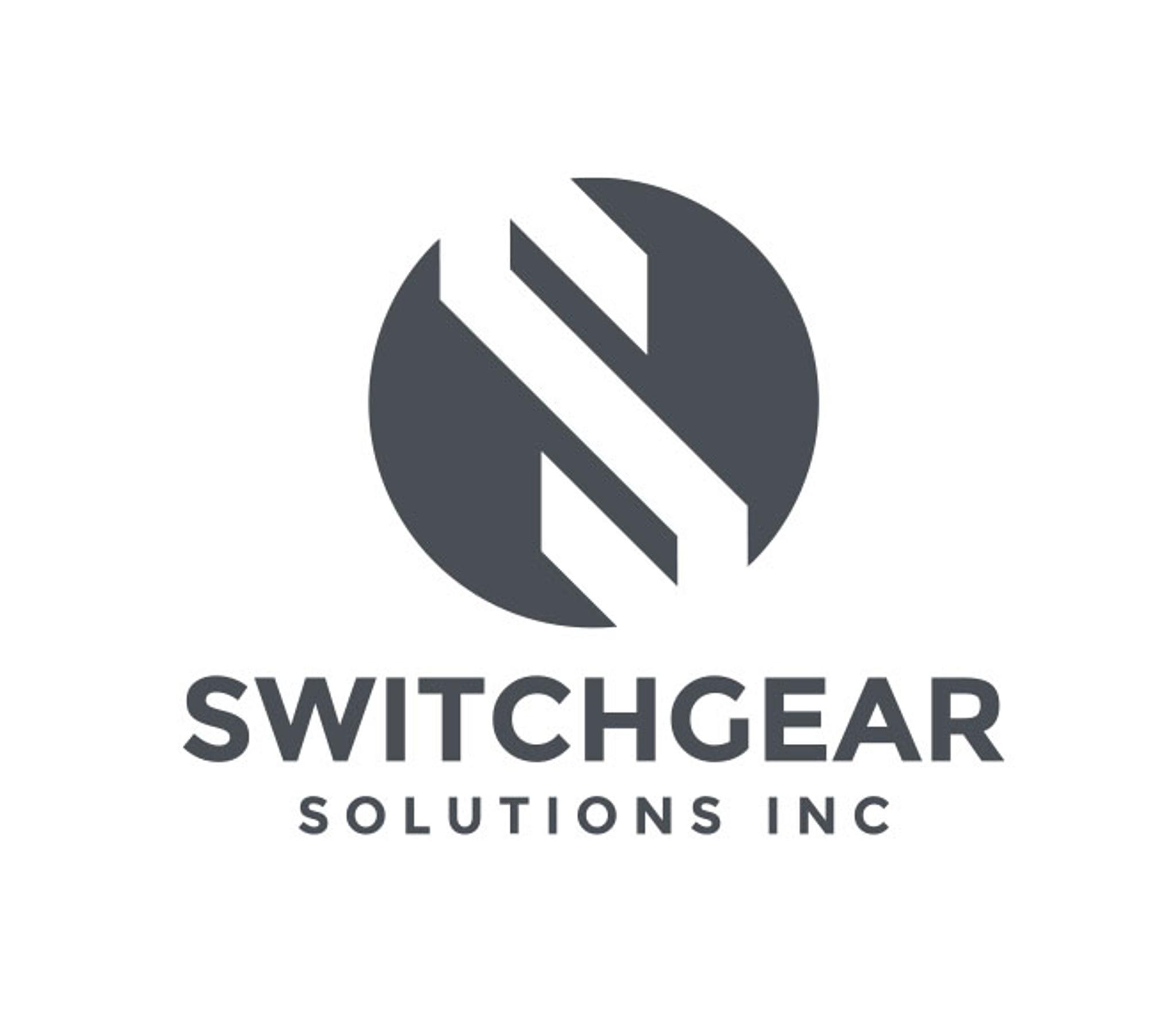 Logo de Switchgear Solutions Inc avec symbole circulaire gris