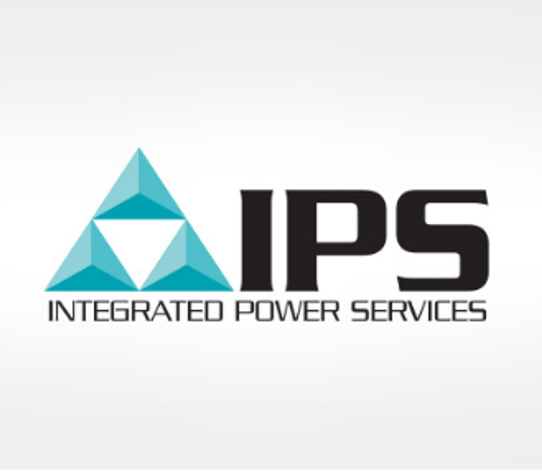 Logo IPS avec symbole triangulaire bleu et texte Integrated Power Services