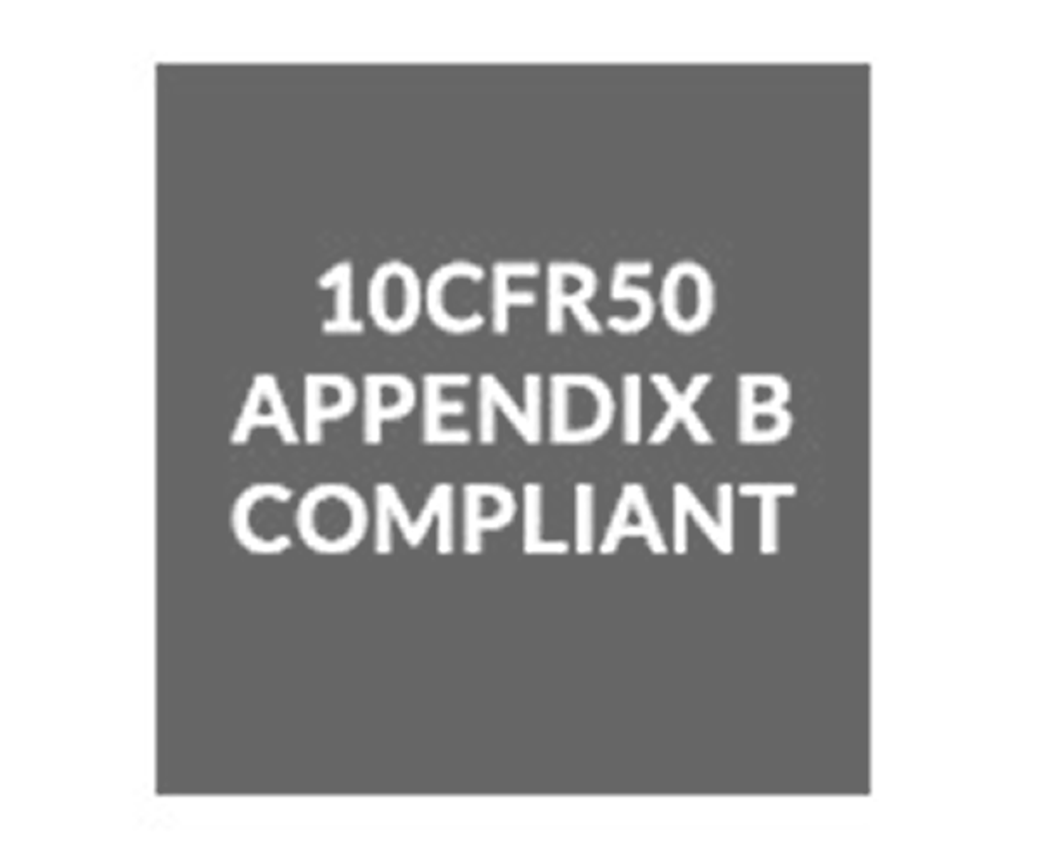 10CFR50 Appendix B compliant logo for nuclear quality assurance