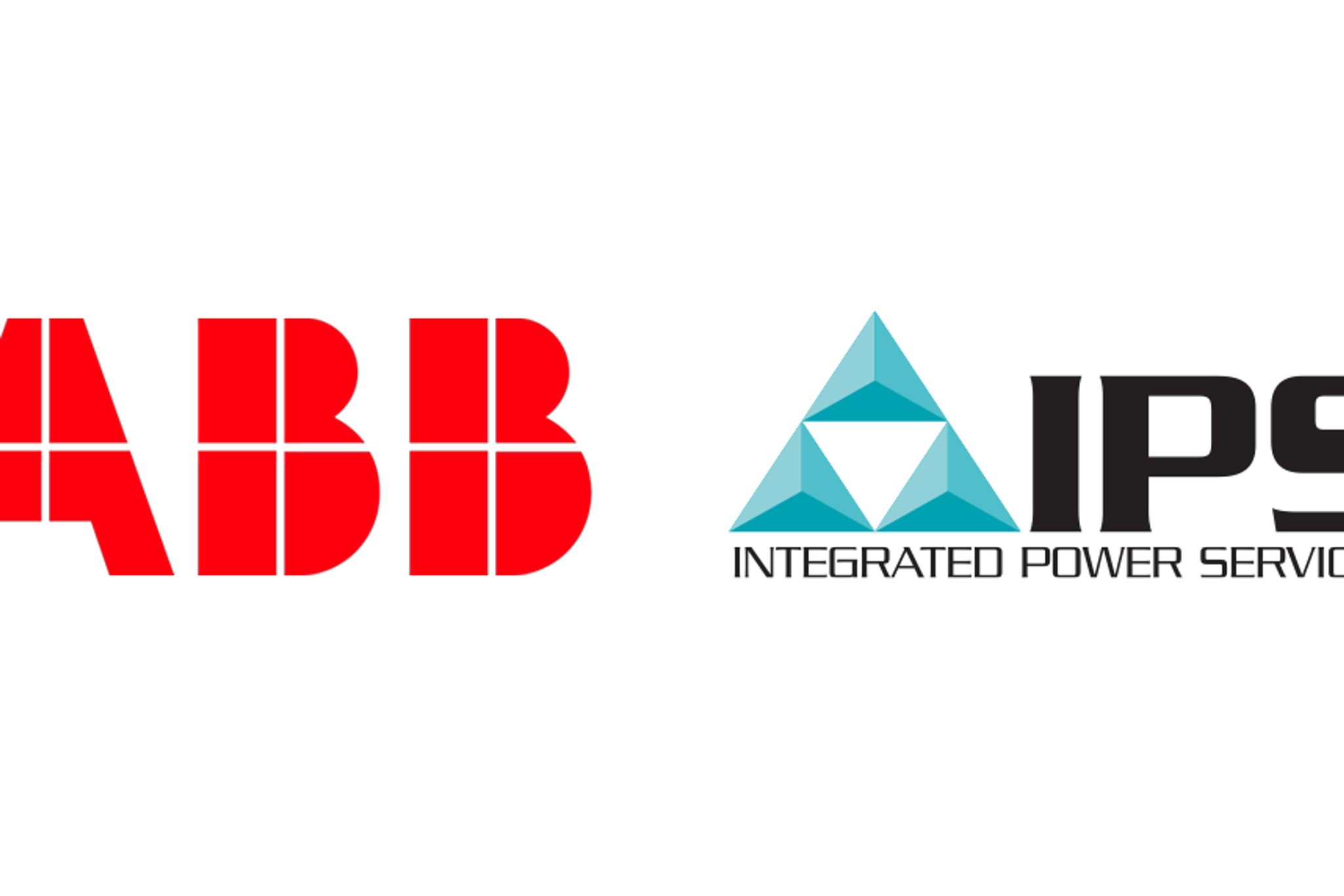 Logotipos de ABB e Integrated Power Services (IPS) sobre fondo blanco.