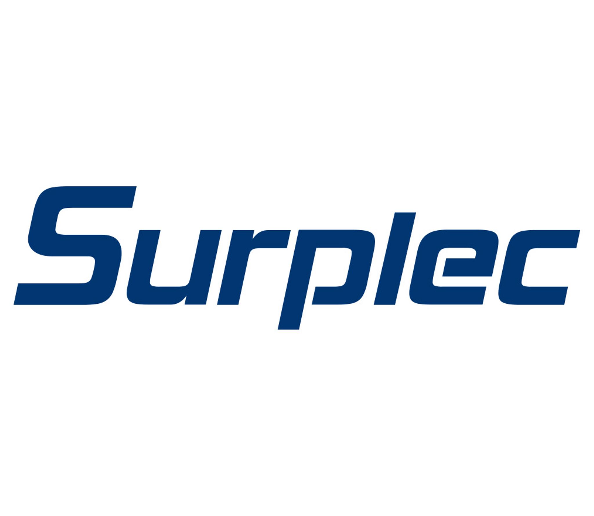 Logo bleu de Surplec sur fond blanc.