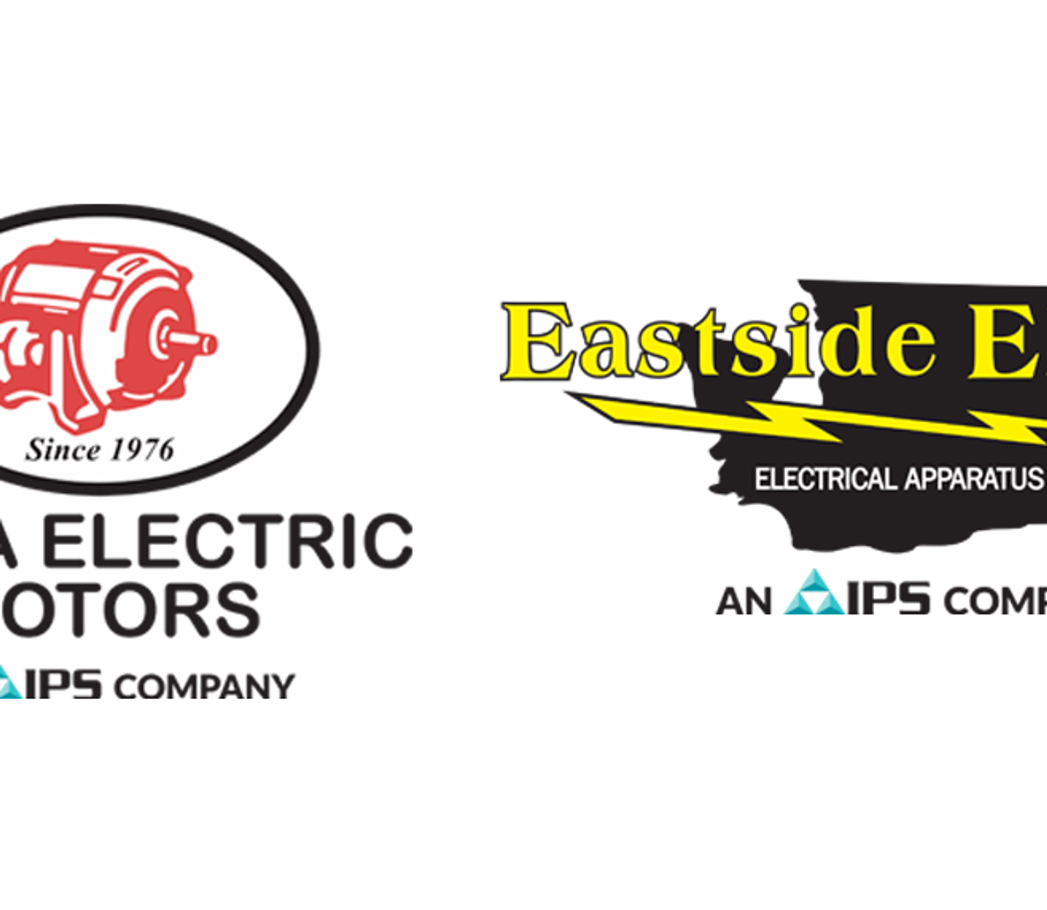 Logos de Delta Electric Motors et Eastside Electric, entreprises IPS de réparation d’équipements électriques.