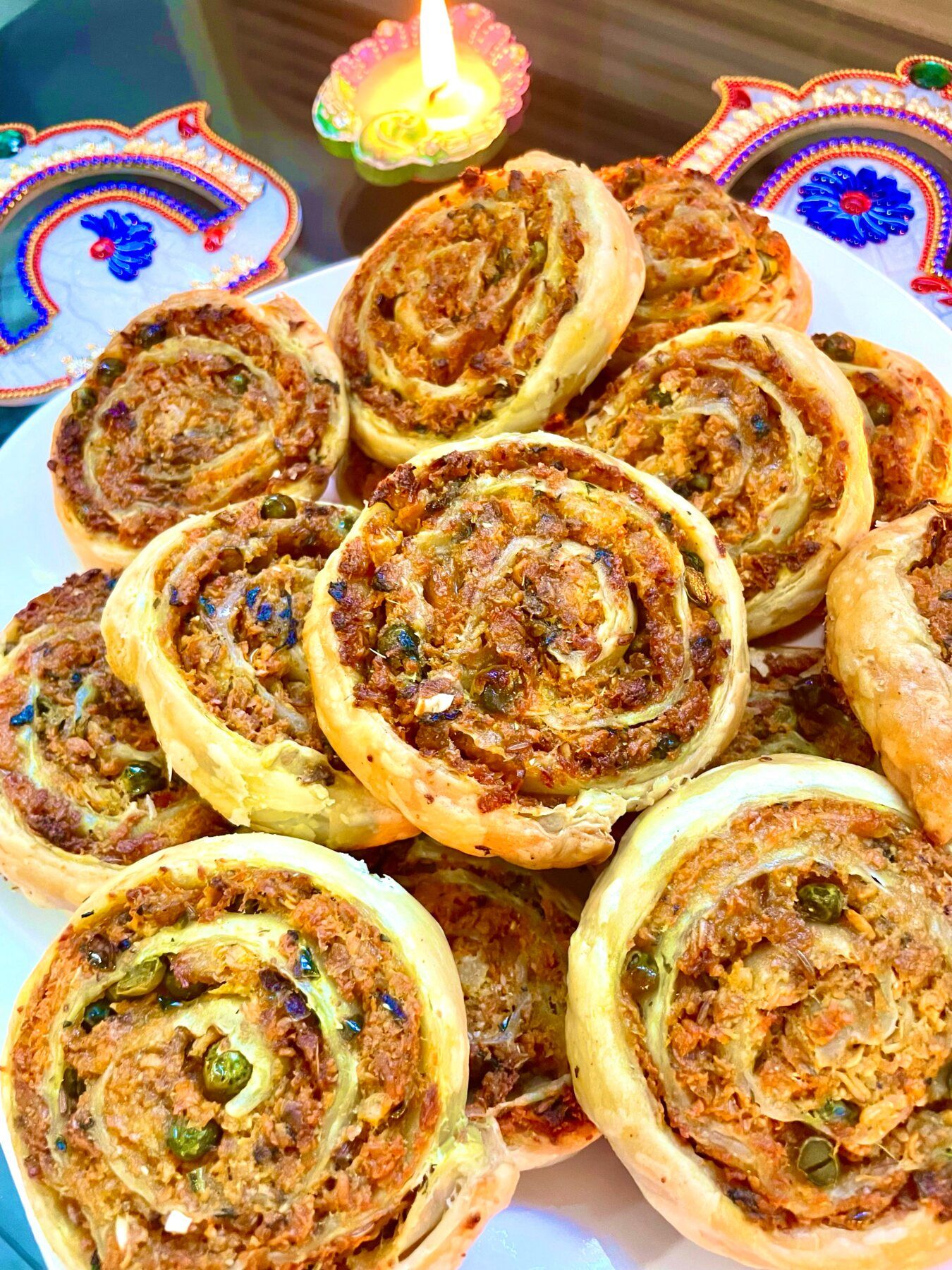 Paneer and Vegetable Pinwheels